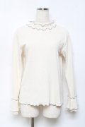 axes femme / 袖レースバイカラーメロープルオーバー F 生成り Y-25-10-18-087-AX-TO-SZ-ZY