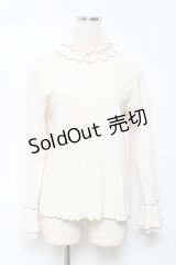 axes femme / 袖レースバイカラーメロープルオーバー F 生成り Y-25-10-18-087-AX-TO-SZ-ZY