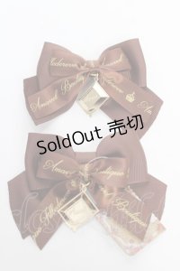 Amavel / Chocolat Chat Deliciousダブルリボンクリップ  ブラウン Y-25-10-18-016-CA-AC-SZ-ZY