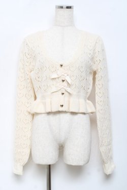 画像1: axes femme kawaii / クマブローチニットボレロ M 生成り Y-25-10-18-089-AX-TO-SZ-ZY
