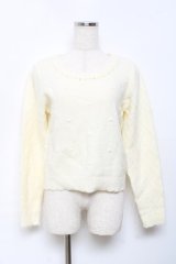 axes femme POETIQUE / ドットジャガードニットプル M キナリ Y-25-10-18-092-AX-TO-SZ-ZY