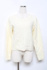 axes femme POETIQUE / ドットジャガードニットプル M キナリ Y-25-10-18-092-AX-TO-SZ-ZY