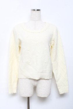 画像1: axes femme POETIQUE / ドットジャガードニットプル M キナリ Y-25-10-18-092-AX-TO-SZ-ZY