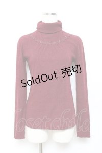 axes femme / パール付きハイネックニット M 黒 Y-25-10-18-094-AX-TO-SZ-ZY