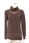 axes femme / タートルネックレースインナープルオーバー M 茶 Y-25-10-18-097-AX-TO-SZ-ZY