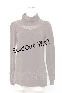 axes femme / タートルネックレースインナープルオーバー M 茶 Y-25-10-18-097-AX-TO-SZ-ZY