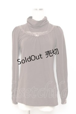 画像1: axes femme / タートルネックレースインナープルオーバー M 茶 Y-25-10-18-097-AX-TO-SZ-ZY