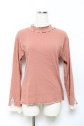 axes femme / バイカラーメロー袖レースプルオーバー F オレンジ Y-25-10-18-100-AX-TO-SZ-ZY
