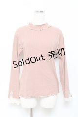 axes femme / バイカラーメロー袖レースプルオーバー F オレンジ Y-25-10-18-100-AX-TO-SZ-ZY