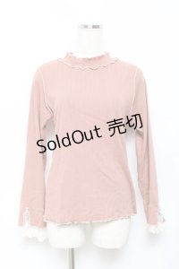 axes femme / バイカラーメロー袖レースプルオーバー F オレンジ Y-25-10-18-100-AX-TO-SZ-ZY