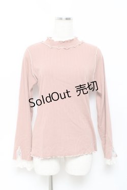 画像1: axes femme / バイカラーメロー袖レースプルオーバー F オレンジ Y-25-10-18-100-AX-TO-SZ-ZY