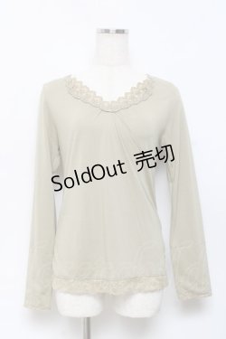 画像1: axes femme / ストーンつきインナープルオーバー M グリーン Y-25-10-18-103-AX-TO-SZ-ZI