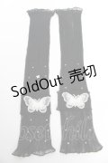 axes femme POETIQUE / 蝶々シースルーアームカバー  黒 Y-25-10-18-018-AX-ZA-SZ-ZY