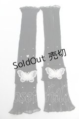 axes femme POETIQUE / 蝶々シースルーアームカバー  黒 Y-25-10-18-018-AX-ZA-SZ-ZY