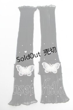 画像1: axes femme POETIQUE / 蝶々シースルーアームカバー  黒 Y-25-10-18-018-AX-ZA-SZ-ZY