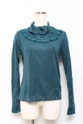 axes femme / レース切り替えテレコニットソー M グリーン Y-25-10-18-104-AX-TO-SZ-ZY