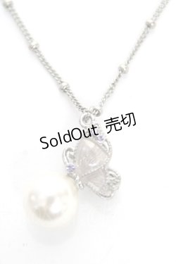 画像1: axes femme / パール×蝶ネックレス  シルバー Y-25-10-18-002-AX-AC-SZ-ZY