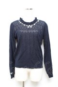 axes femme / お花刺繍ニットプルオーバー M コン Y-25-10-18-108-AX-TO-SZ-ZY
