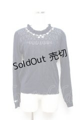 axes femme / お花刺繍ニットプルオーバー M コン Y-25-10-18-108-AX-TO-SZ-ZY