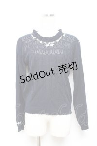 axes femme / お花刺繍ニットプルオーバー M コン Y-25-10-18-108-AX-TO-SZ-ZY