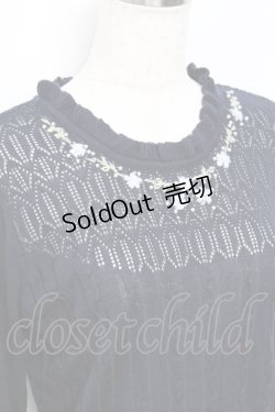 画像3: axes femme / お花刺繍ニットプルオーバー M コン Y-25-10-18-108-AX-TO-SZ-ZY