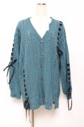 axes femme POETIQUE / レースアップデザインカーディガン M Bグリーン Y-25-10-18-109-AX-TO-SZ-ZY