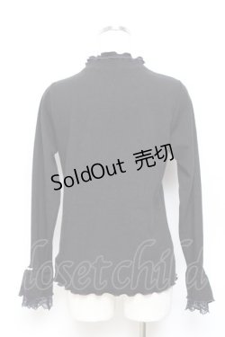 画像2: axes femme / 袖レース配色メローフリルプルオーバー F 黒 Y-25-10-18-110-AX-TO-SZ-ZI