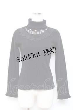 画像1: axes femme / パール使いリブタートル M 黒 Y-25-10-18-112-AX-TO-SZ-ZI