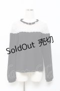 axes femme POETIQUE / レース切り替えトップス  黒 Y-25-10-18-113-AX-TO-SZ-ZY