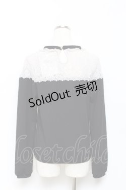 画像2: axes femme POETIQUE / レース切り替えトップス  黒 Y-25-10-18-113-AX-TO-SZ-ZY