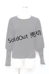 axes femme POETIQUE / ボリューム袖リブカット  黒 Y-25-10-18-115-AX-TO-SZ-ZY
