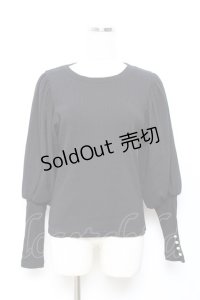 axes femme POETIQUE / ボリューム袖リブカット  黒 Y-25-10-18-115-AX-TO-SZ-ZY