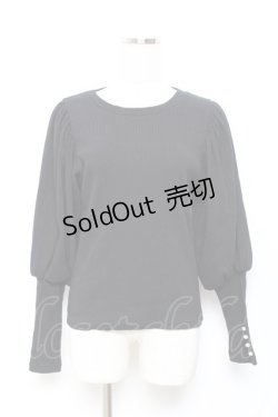 画像1: axes femme POETIQUE / ボリューム袖リブカット  黒 Y-25-10-18-115-AX-TO-SZ-ZY