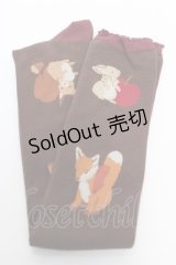 axes femme kawaii / 森のケーキ屋さんオーバーニー  茶 Y-25-10-18-020-AX-ZA-SZ-ZY