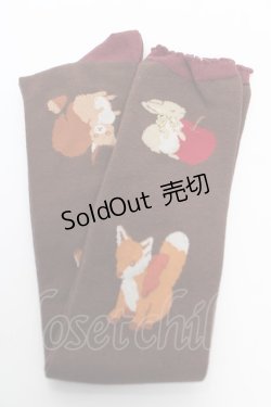 画像1: axes femme kawaii / 森のケーキ屋さんオーバーニー  茶 Y-25-10-18-020-AX-ZA-SZ-ZY