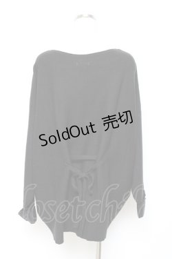 画像2: axes femme / バックリボンドルマンニット M 黒 Y-25-10-18-118-AX-TO-SZ-ZY