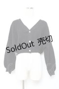 axes femme / バルーン袖ショート丈ニットカーディガン M 黒 Y-25-10-18-119-AX-TO-SZ-ZY