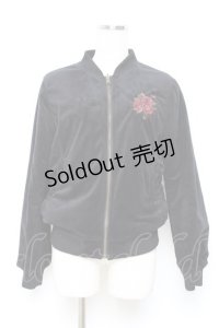 axes femme / ゴブラン織リバーシブルブルゾン M 黒 Y-25-10-18-120-AX-JA-SZ-ZI