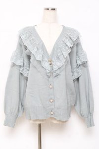 Rojita / レースフリルニットカーデ M ミント Y-25-10-18-123-LO-TO-SZ-ZY