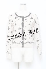 Secret Honey / お花フロッキーカーディガン 2 オフ×黒 Y-25-10-18-124-CA-TO-SZ-ZY