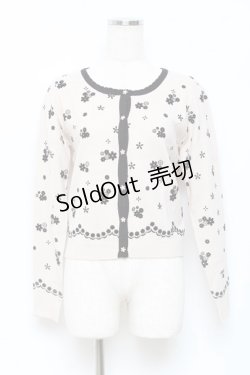 画像1: Secret Honey / お花フロッキーカーディガン 2 オフ×黒 Y-25-10-18-124-CA-TO-SZ-ZY