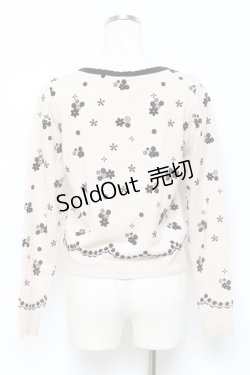 画像2: Secret Honey / お花フロッキーカーディガン 2 オフ×黒 Y-25-10-18-124-CA-TO-SZ-ZY