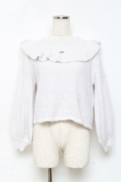 画像1: evelyn / バラモチーフシャギーニット  オフ Y-25-10-18-125-LO-TO-SZ-ZY