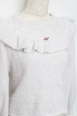 画像3: evelyn / バラモチーフシャギーニット  オフ Y-25-10-18-125-LO-TO-SZ-ZY