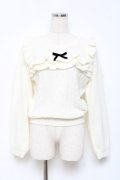 Ank Rouge / ヨークフリルプルオーバー M 白 Y-25-10-18-126-CA-TO-SZ-ZY