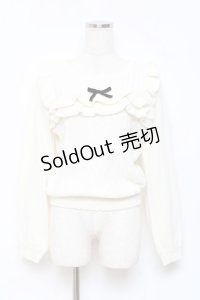 Ank Rouge / ヨークフリルプルオーバー M 白 Y-25-10-18-126-CA-TO-SZ-ZY