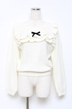 画像1: Ank Rouge / ヨークフリルプルオーバー M 白 Y-25-10-18-126-CA-TO-SZ-ZY