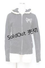 Emily Temple cute / ロゴ刺繍パーカー  黒 Y-25-10-18-128-ET-TO-SZ-ZY