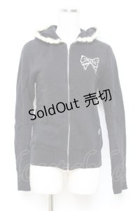 Emily Temple cute / ロゴ刺繍パーカー  黒 Y-25-10-18-128-ET-TO-SZ-ZY