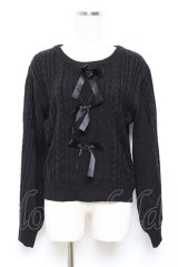 Ank Rouge / 3つリボンニット M 黒 Y-25-10-18-133-CA-TO-SZ-ZY